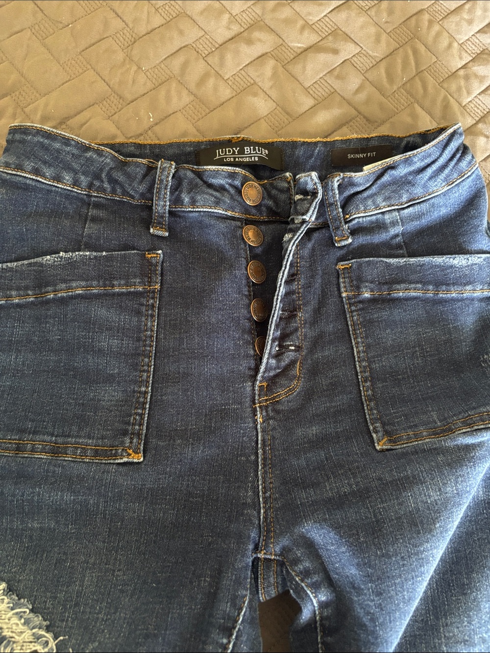 Judy Blue Medium Blue Skinny High-Rise Button Fly Jeans